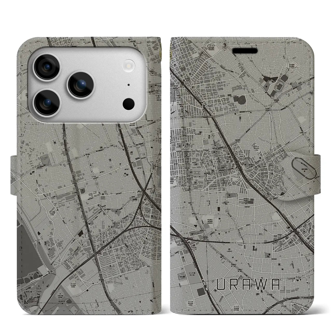 【浦和(埼玉県)】地図柄iPhoneケース(手帳タイプ)