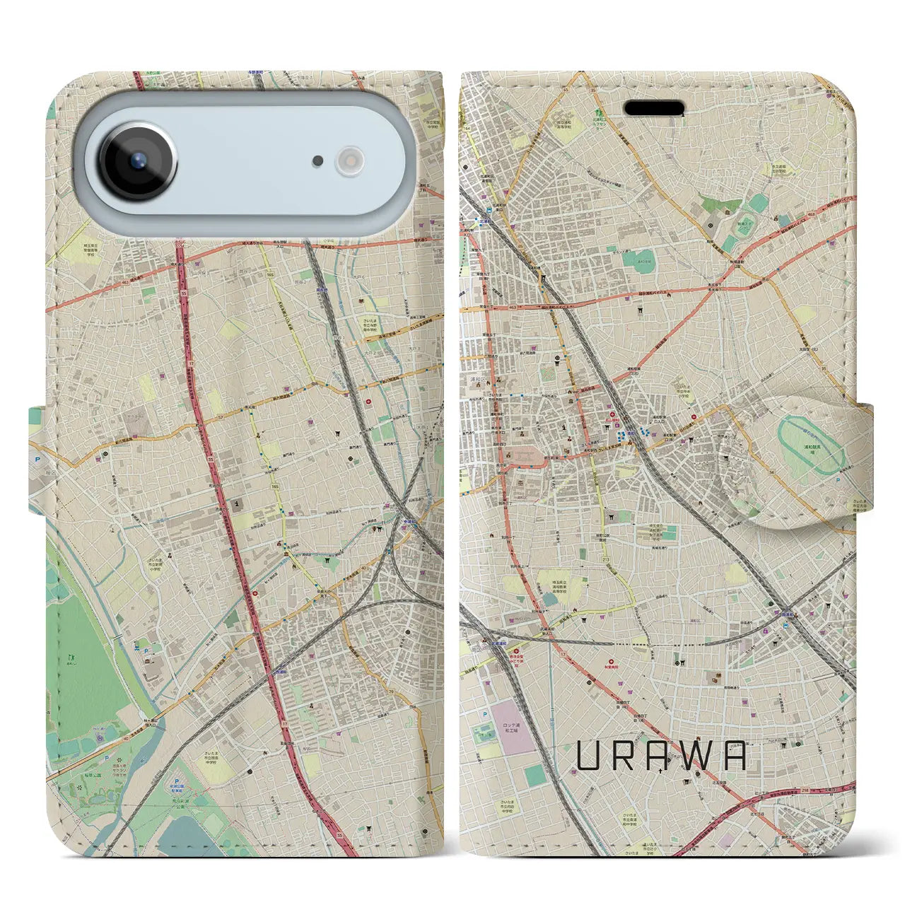 【浦和(埼玉県)】地図柄iPhoneケース(手帳タイプ)