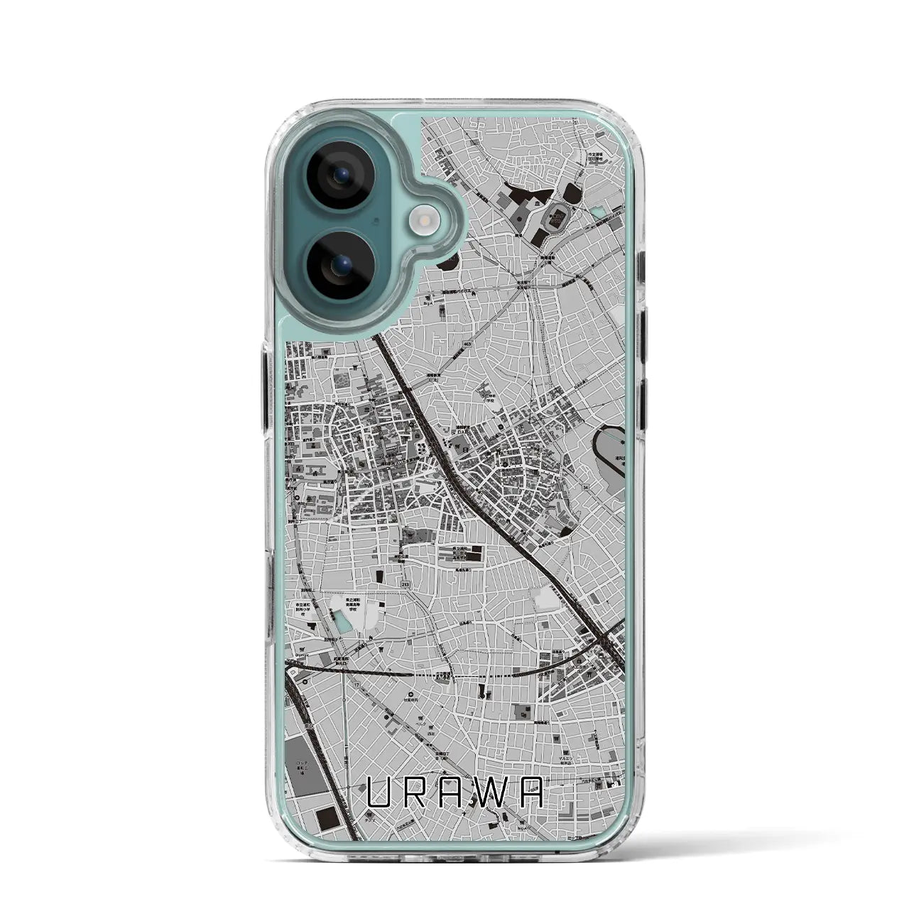 【浦和(埼玉県)】地図柄iPhoneケース(MagSafeタイプ)モノトーン・iPhone 16 Pro 用