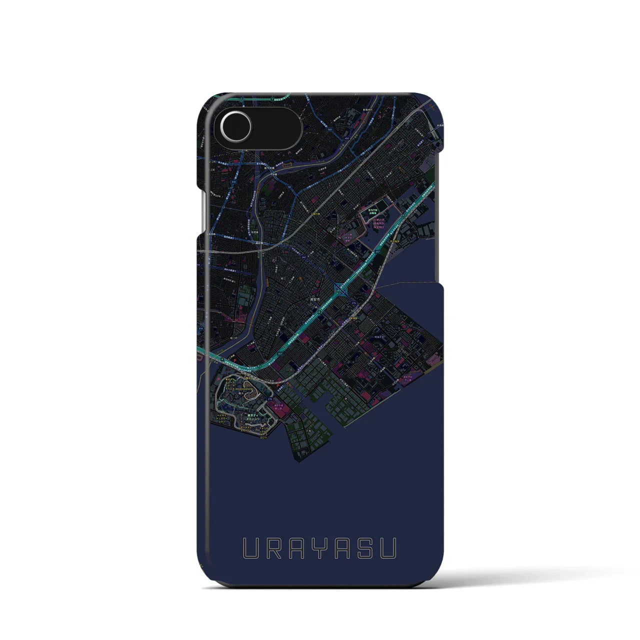 【浦安2(千葉県)】地図柄iPhoneケース(バックカバータイプ)