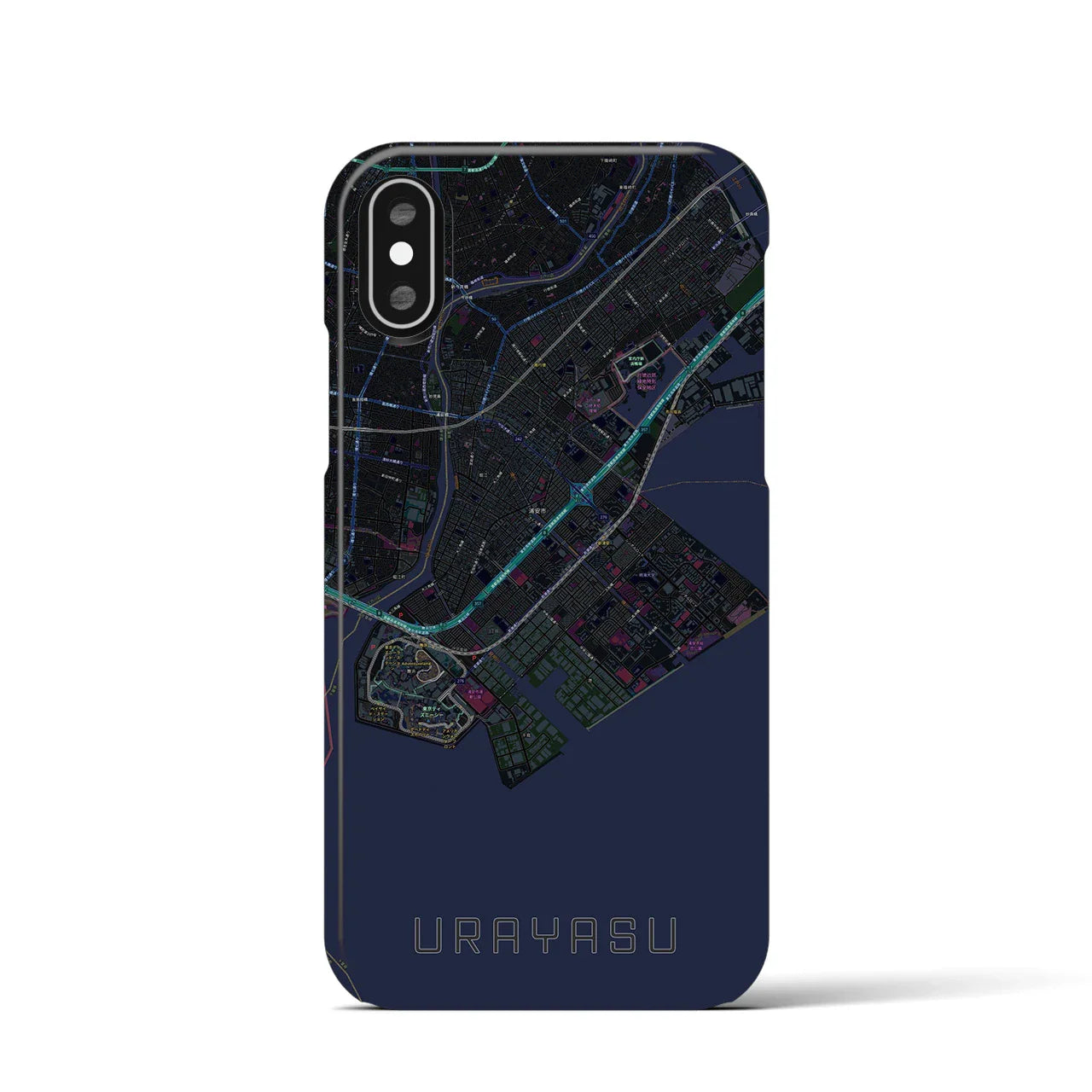 【浦安2(千葉県)】地図柄iPhoneケース(バックカバータイプ)