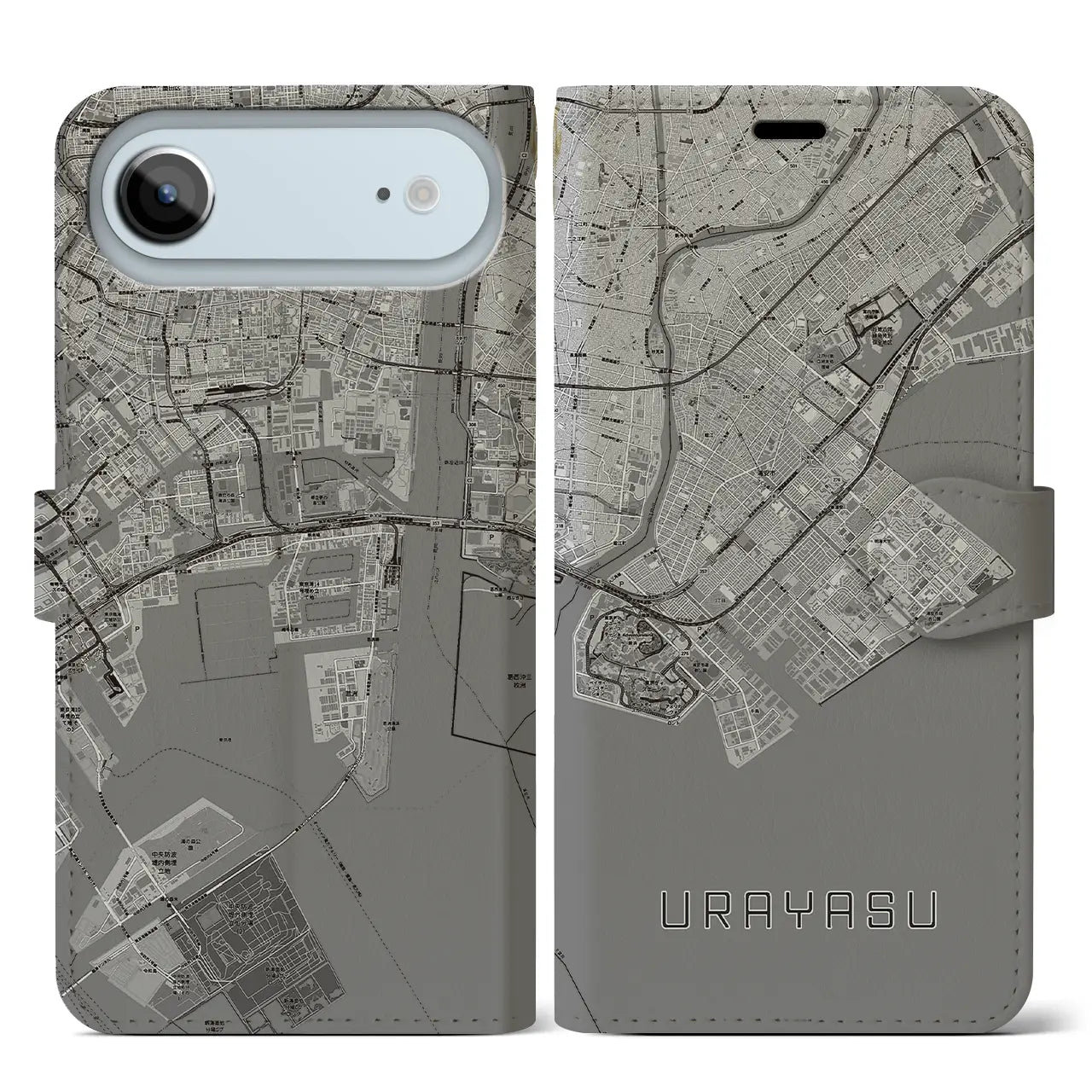 【浦安2(千葉県)】地図柄iPhoneケース(手帳タイプ)