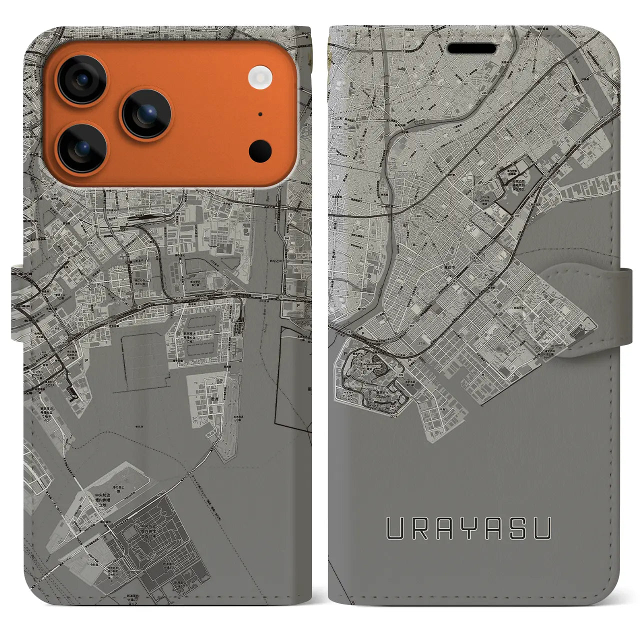 【浦安2(千葉県)】地図柄iPhoneケース(手帳タイプ)