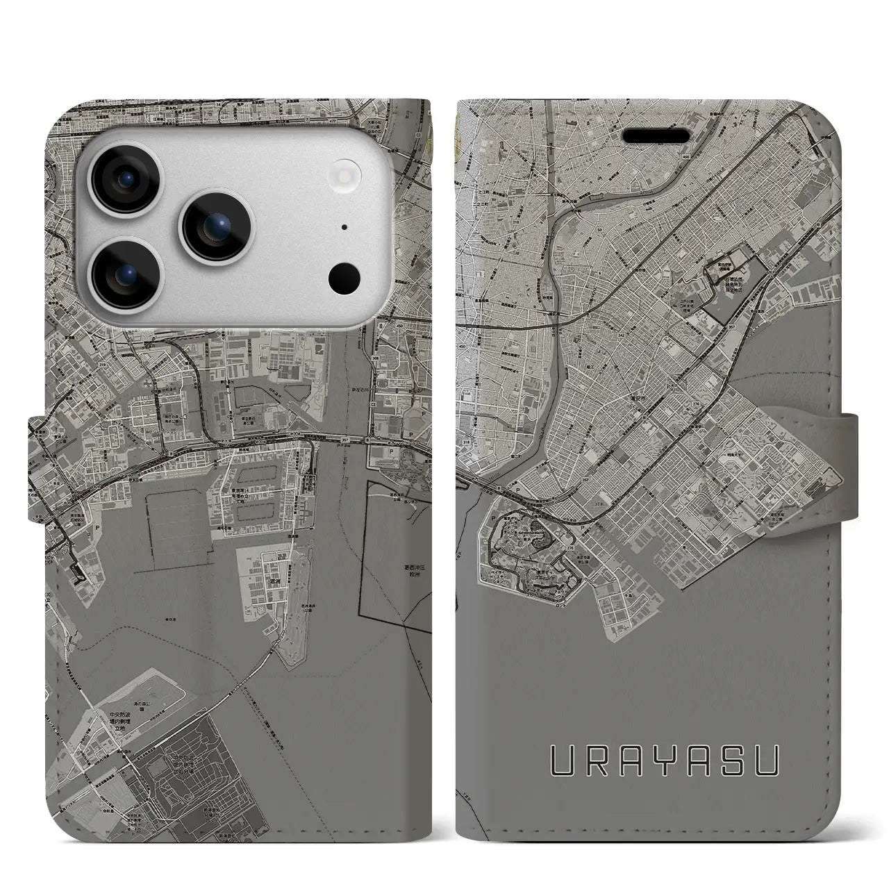 【浦安2(千葉県)】地図柄iPhoneケース(手帳タイプ)