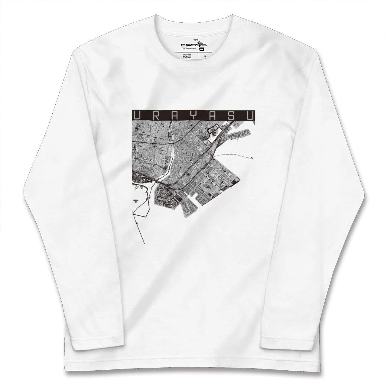 【浦安2(千葉県)】地図柄ロングスリーブTシャツ
