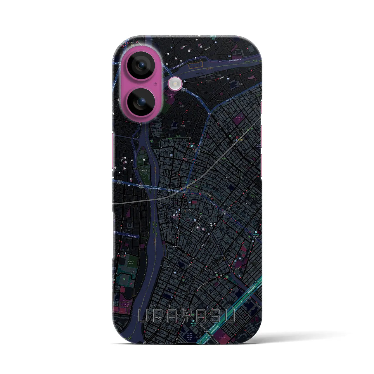 【浦安(千葉県)】地図柄iPhoneケース(バックカバータイプ)