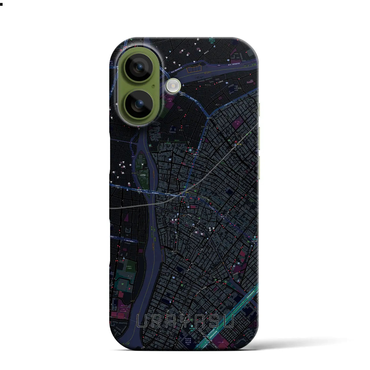 【浦安(千葉県)】地図柄iPhoneケース(バックカバータイプ)