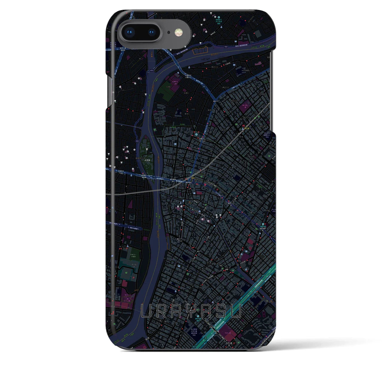 【浦安(千葉県)】地図柄iPhoneケース(バックカバータイプ)