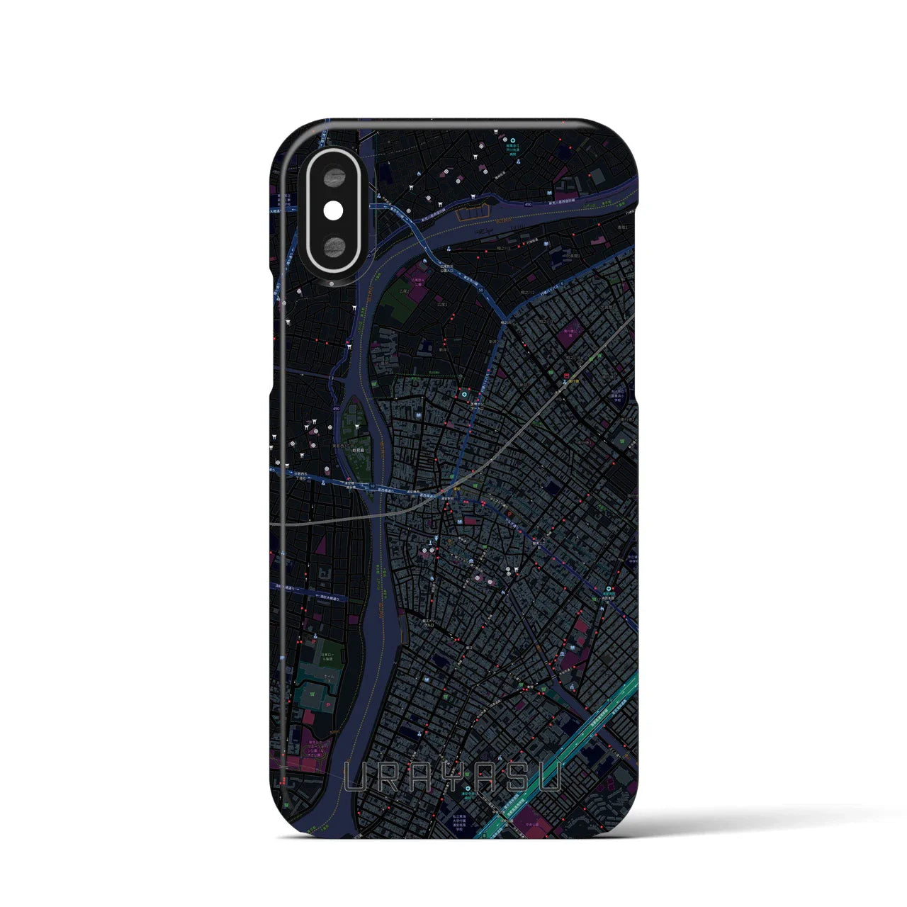 【浦安(千葉県)】地図柄iPhoneケース(バックカバータイプ)