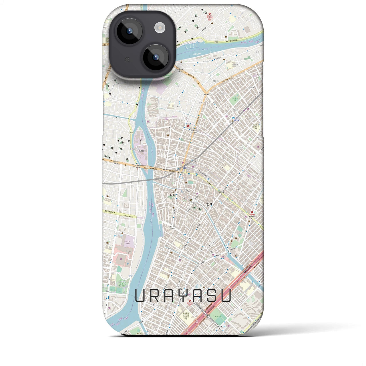 【浦安(千葉県)】地図柄iPhoneケース(バックカバータイプ)