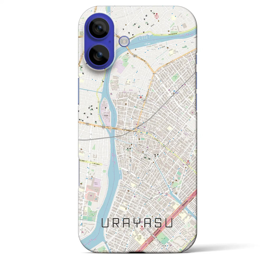 【浦安(千葉県)】地図柄iPhoneケース(バックカバータイプ)ナチュラル・iPhone 16 Pro Max 用