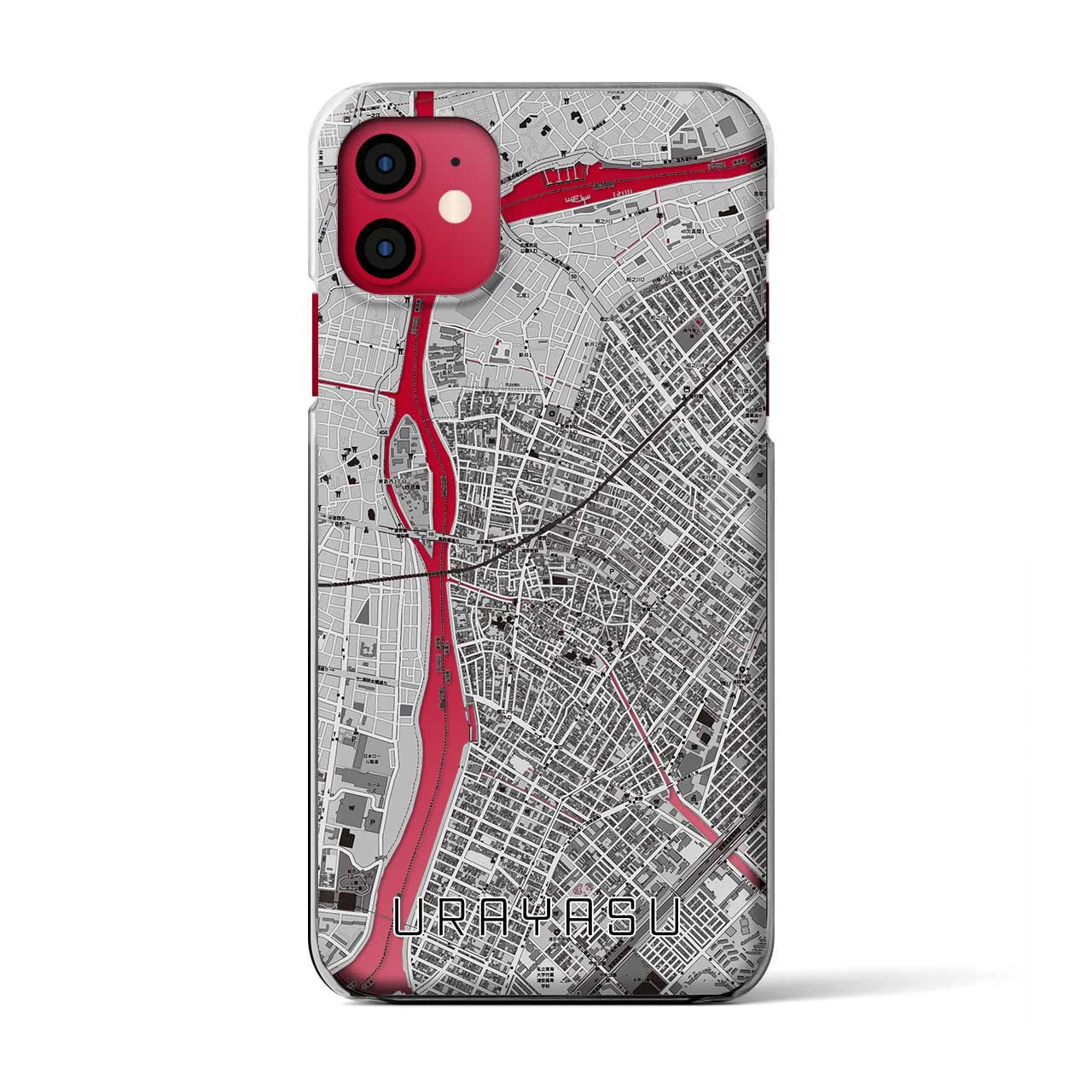 【浦安(千葉県)】地図柄iPhoneケース(クリアタイプ)