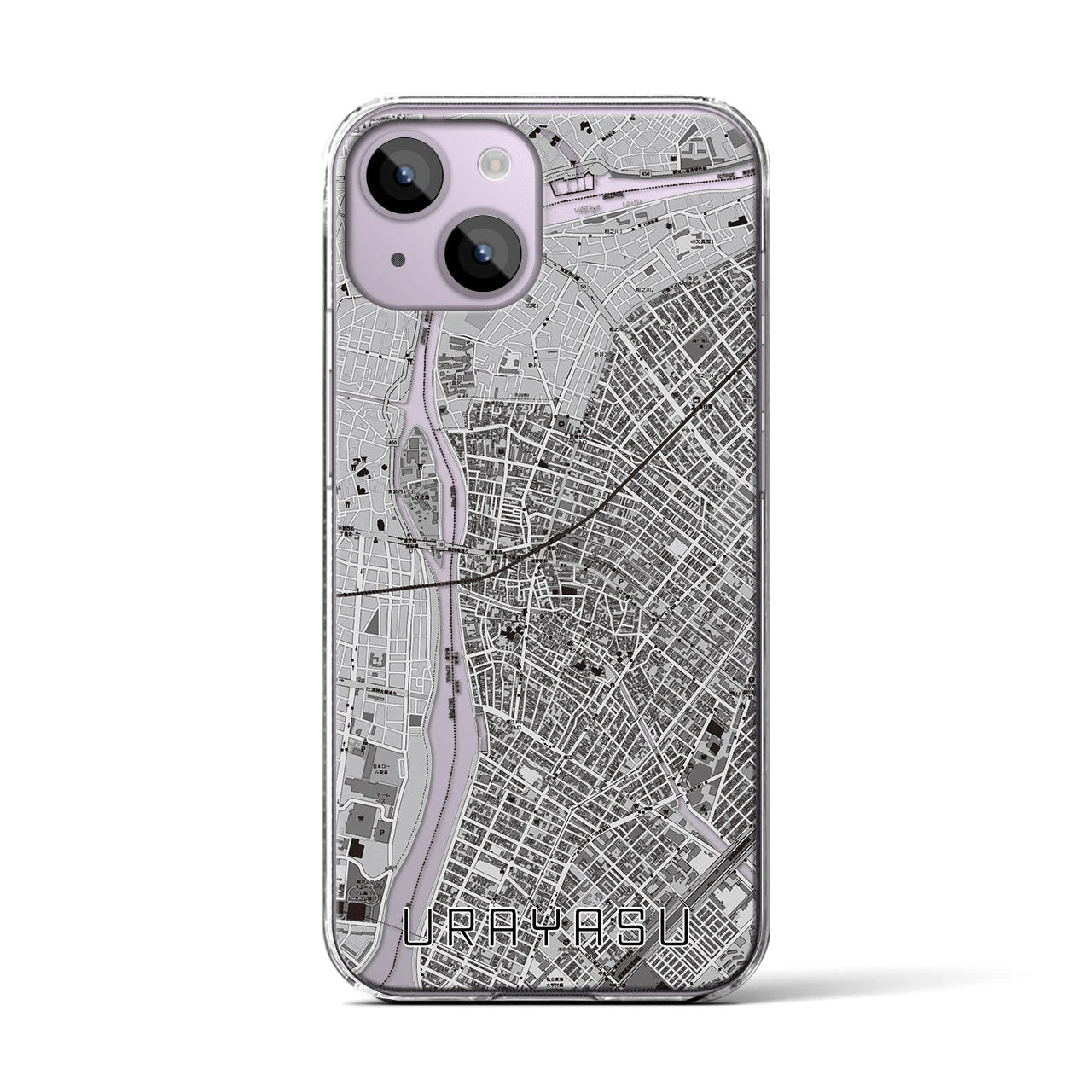 【浦安(千葉県)】地図柄iPhoneケース(クリアタイプ)