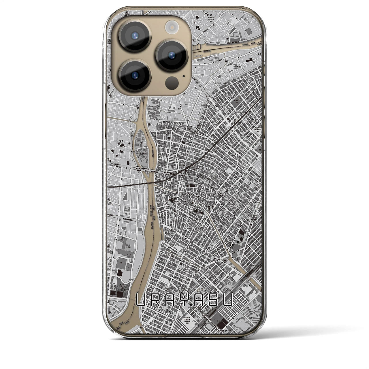 【浦安(千葉県)】地図柄iPhoneケース(クリアタイプ)