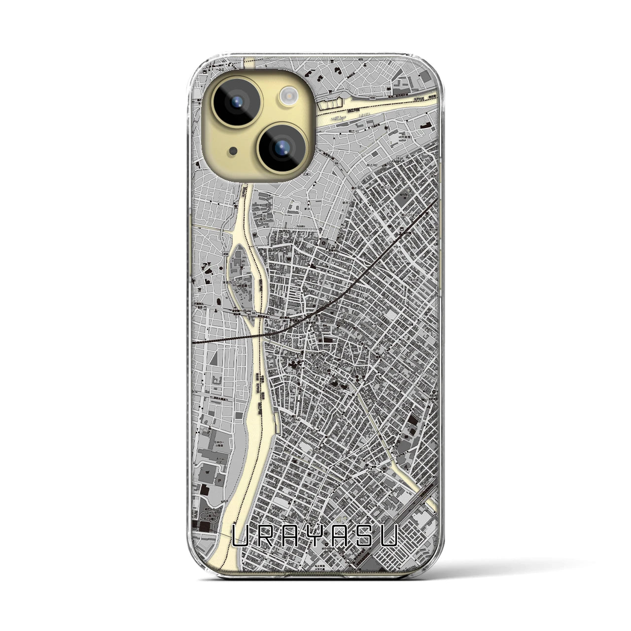【浦安(千葉県)】地図柄iPhoneケース(クリアタイプ)