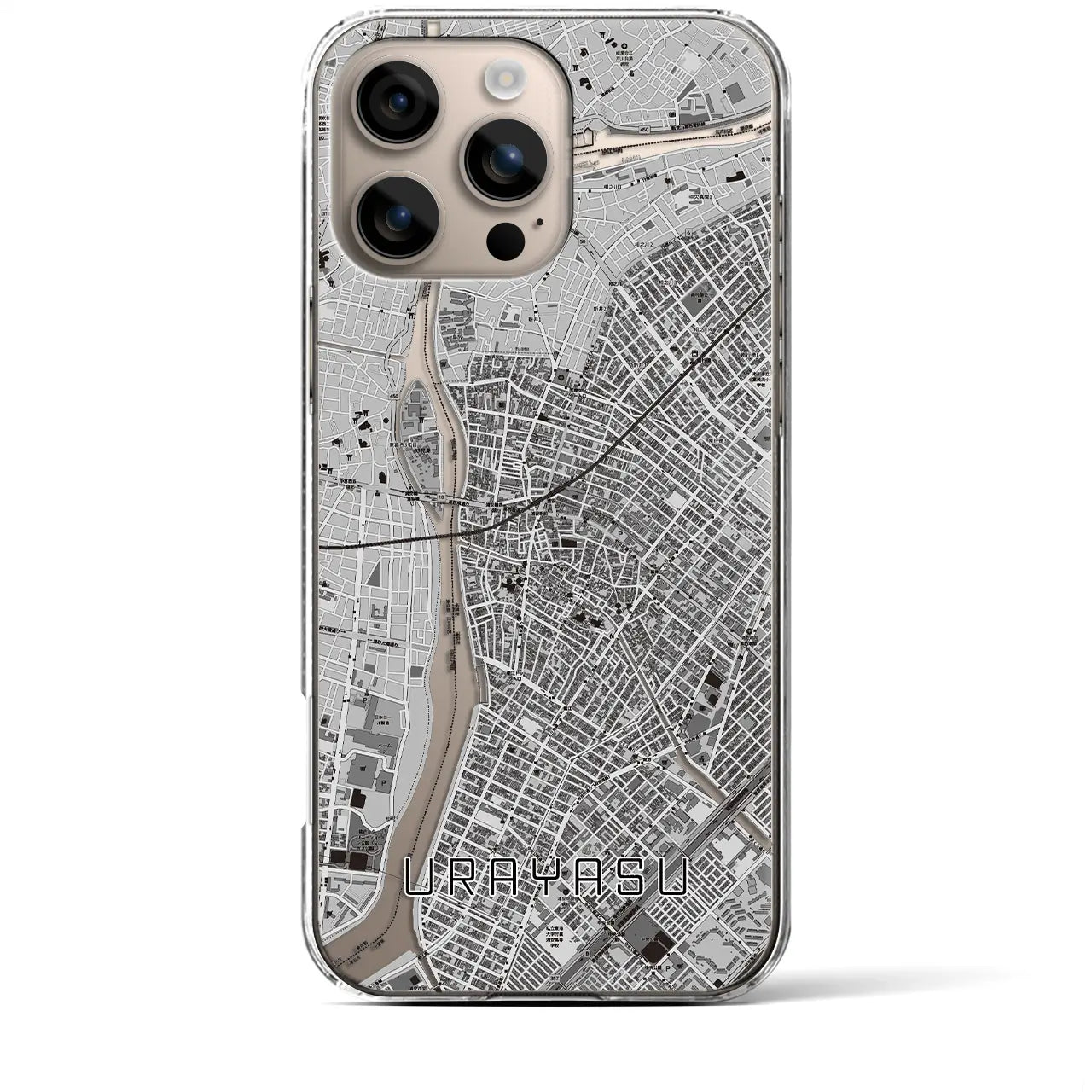 【浦安(千葉県)】地図柄iPhoneケース(クリアタイプ)