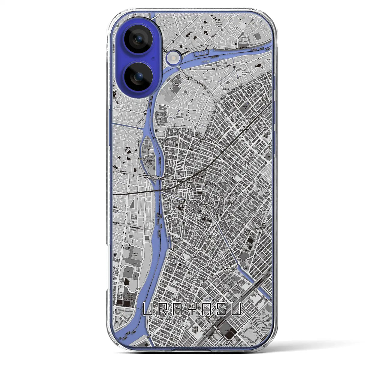 【浦安(千葉県)】地図柄iPhoneケース(クリアタイプ)