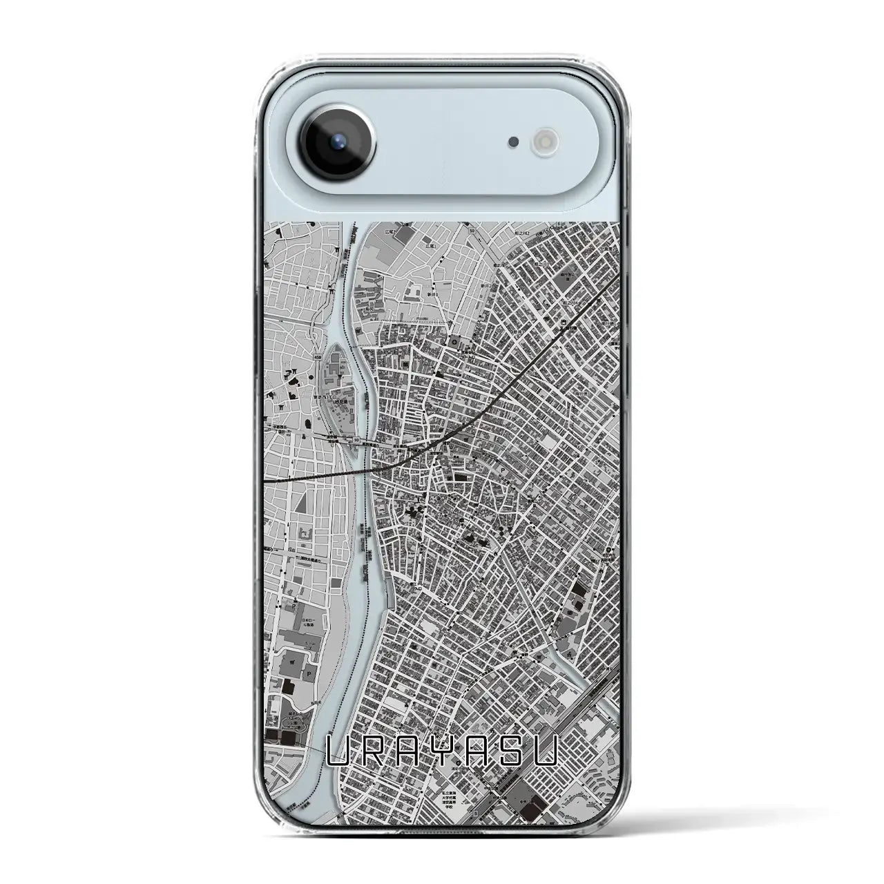 【浦安(千葉県)】地図柄iPhoneケース(クリアタイプ)モノトーン・iPhone 17 Pro Max 用