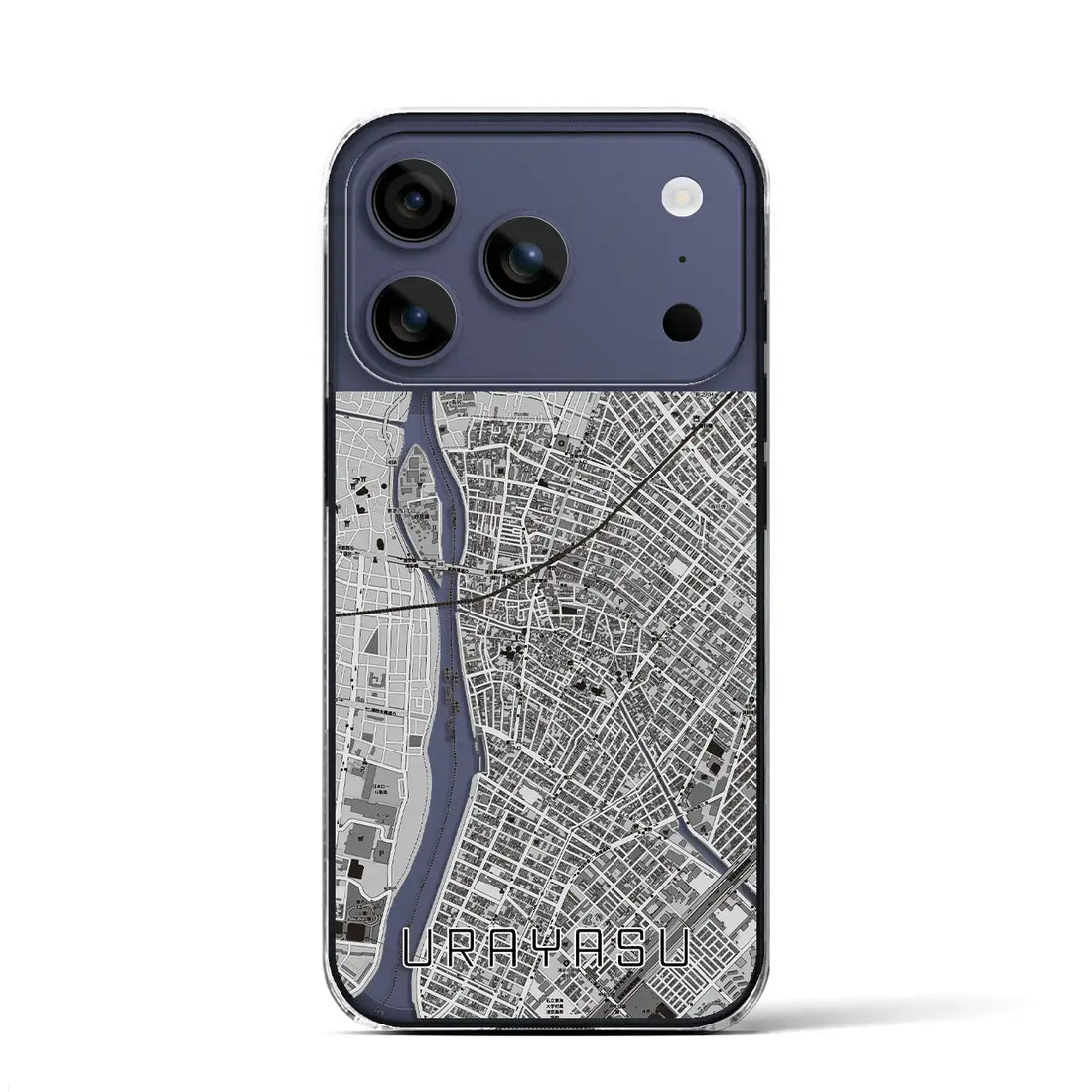 【浦安(千葉県)】地図柄iPhoneケース(クリアタイプ)