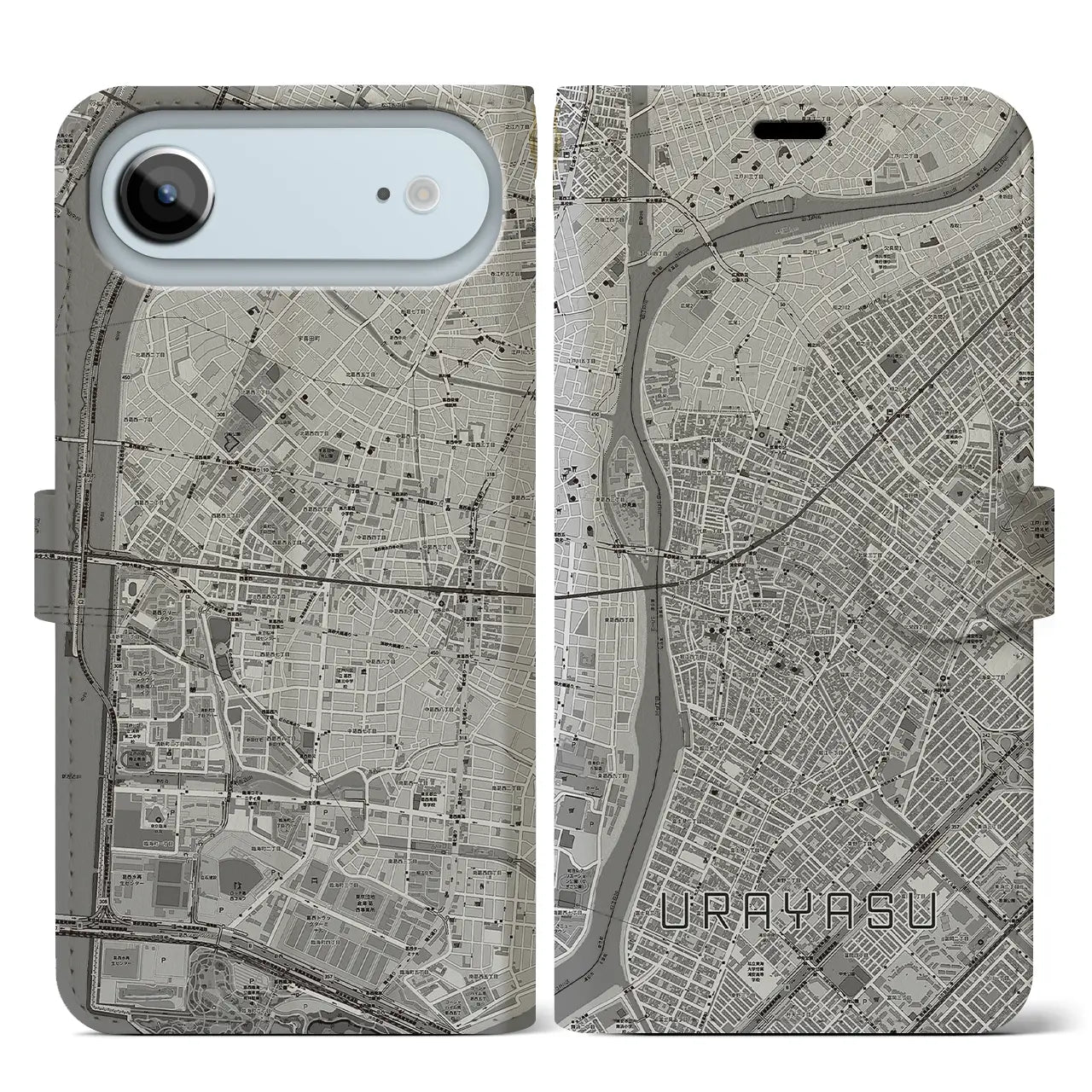 【浦安(千葉県)】地図柄iPhoneケース(手帳タイプ)