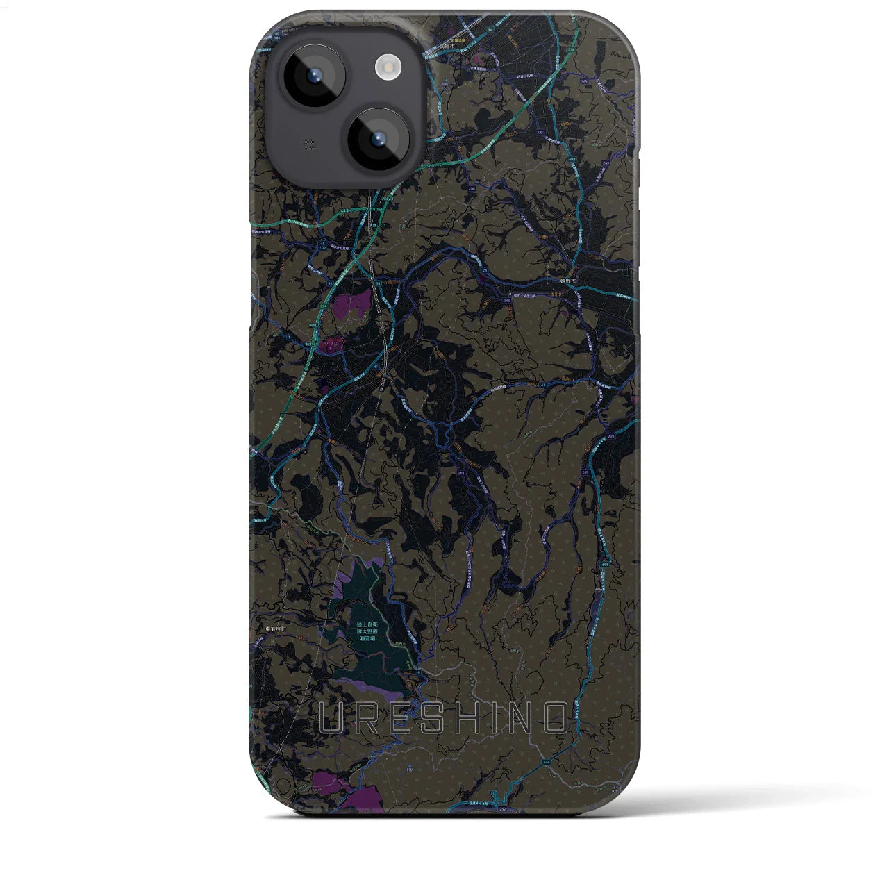 【嬉野(佐賀県)】地図柄iPhoneケース(バックカバータイプ)