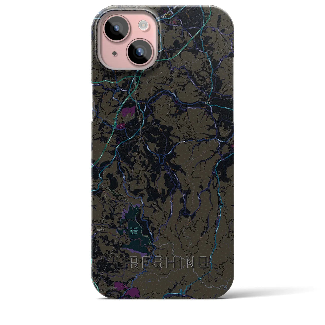 【嬉野(佐賀県)】地図柄iPhoneケース(バックカバータイプ)