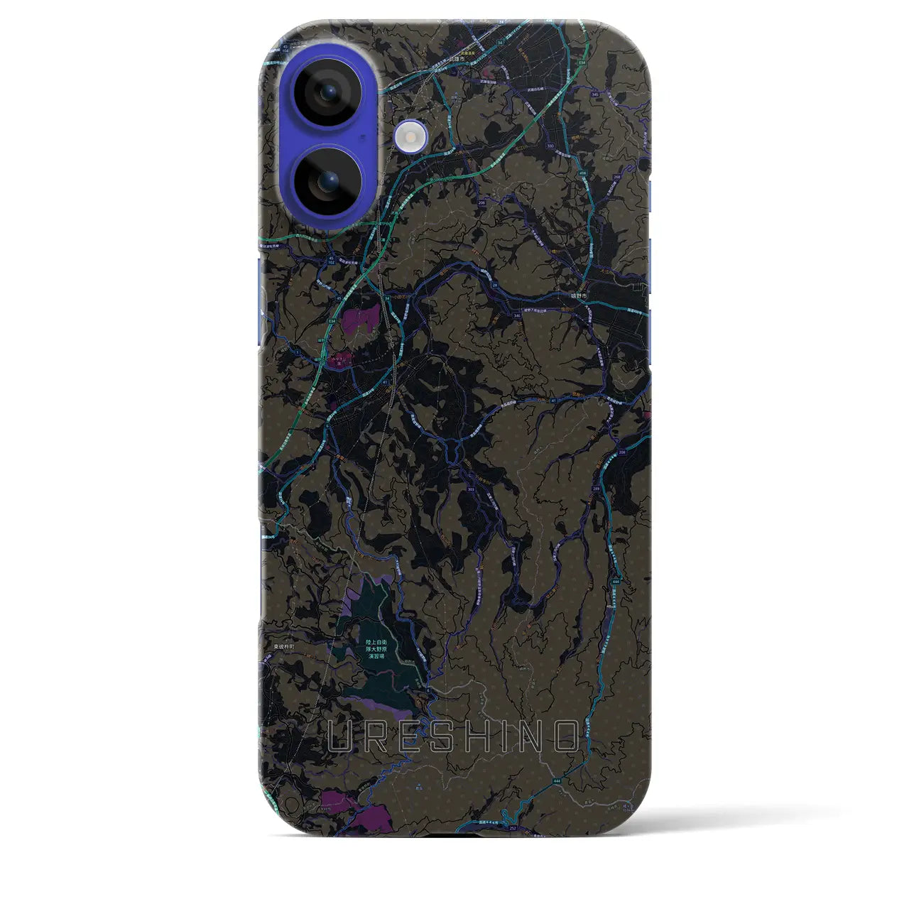 【嬉野(佐賀県)】地図柄iPhoneケース(バックカバータイプ)