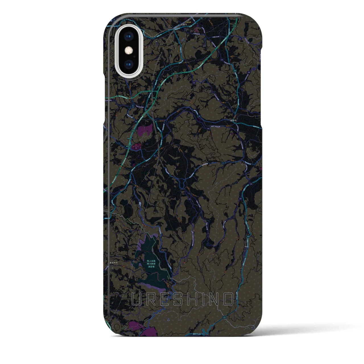 【嬉野(佐賀県)】地図柄iPhoneケース(バックカバータイプ)