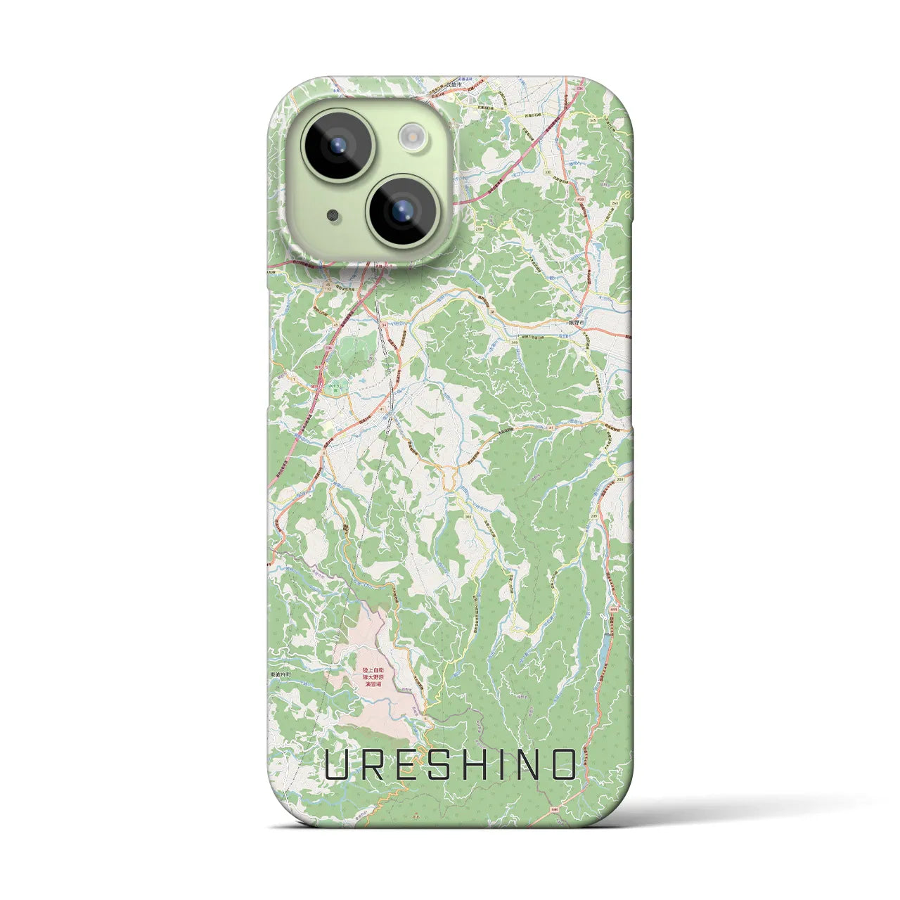 【嬉野(佐賀県)】地図柄iPhoneケース(バックカバータイプ)