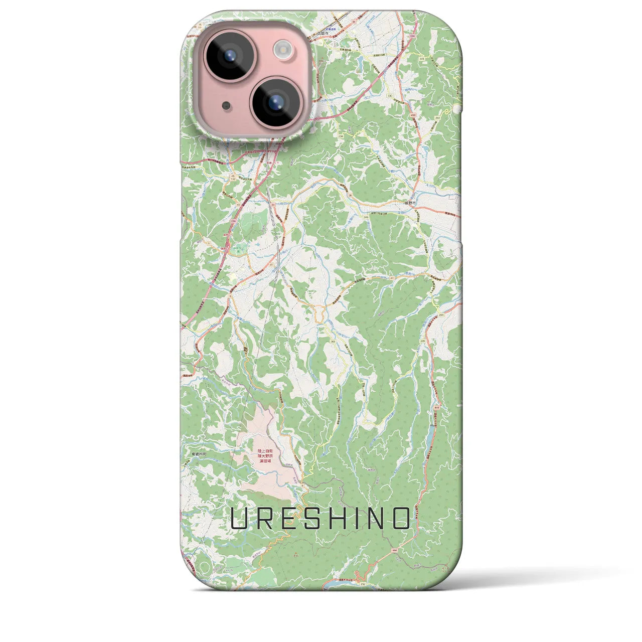 【嬉野(佐賀県)】地図柄iPhoneケース(バックカバータイプ)