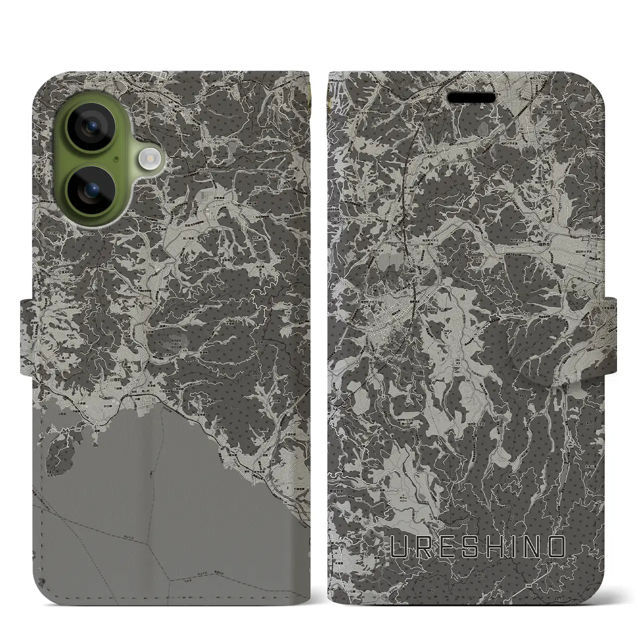 【嬉野(佐賀県)】地図柄iPhoneケース(手帳タイプ)