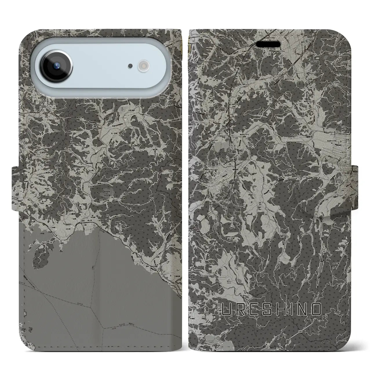 【嬉野(佐賀県)】地図柄iPhoneケース(手帳タイプ)