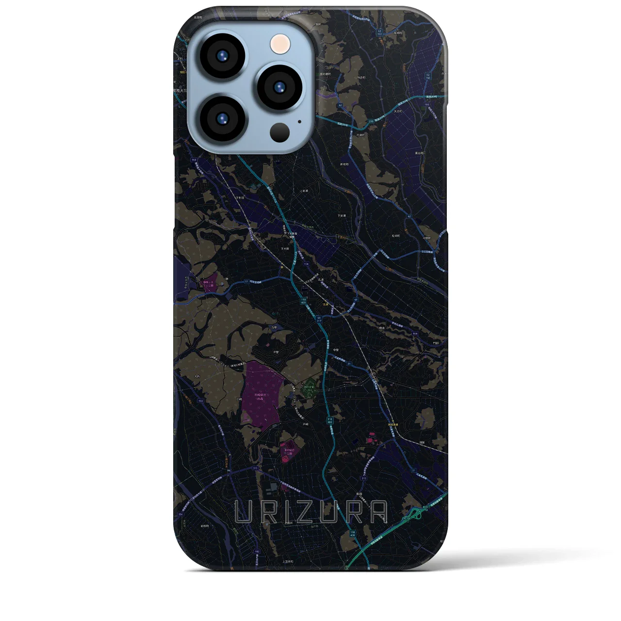【瓜連(茨城県)】地図柄iPhoneケース(バックカバータイプ)