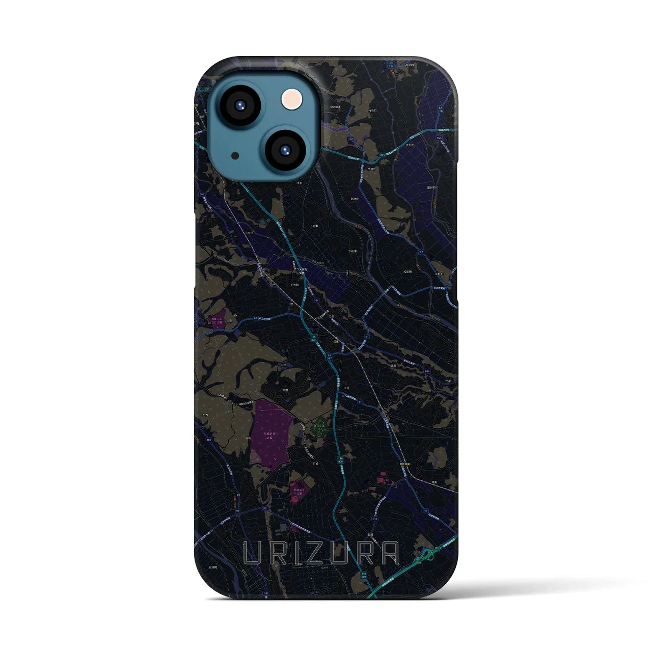 【瓜連(茨城県)】地図柄iPhoneケース(バックカバータイプ)
