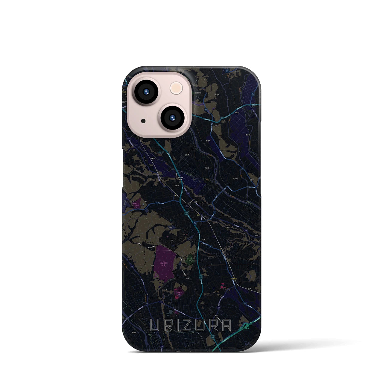 【瓜連(茨城県)】地図柄iPhoneケース(バックカバータイプ)