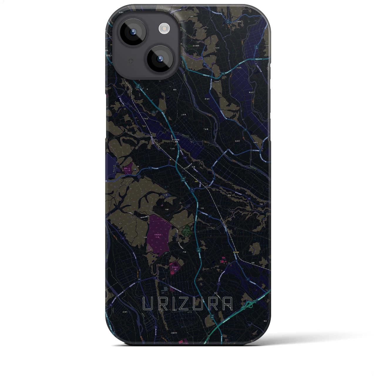 【瓜連(茨城県)】地図柄iPhoneケース(バックカバータイプ)