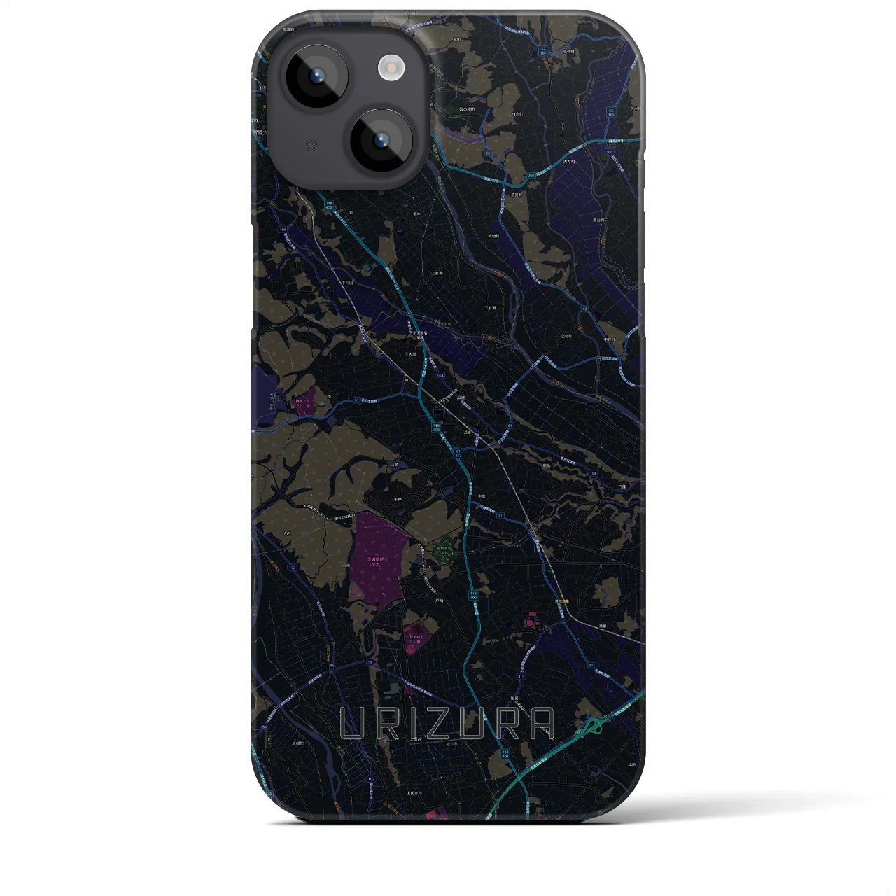 【瓜連(茨城県)】地図柄iPhoneケース(バックカバータイプ)