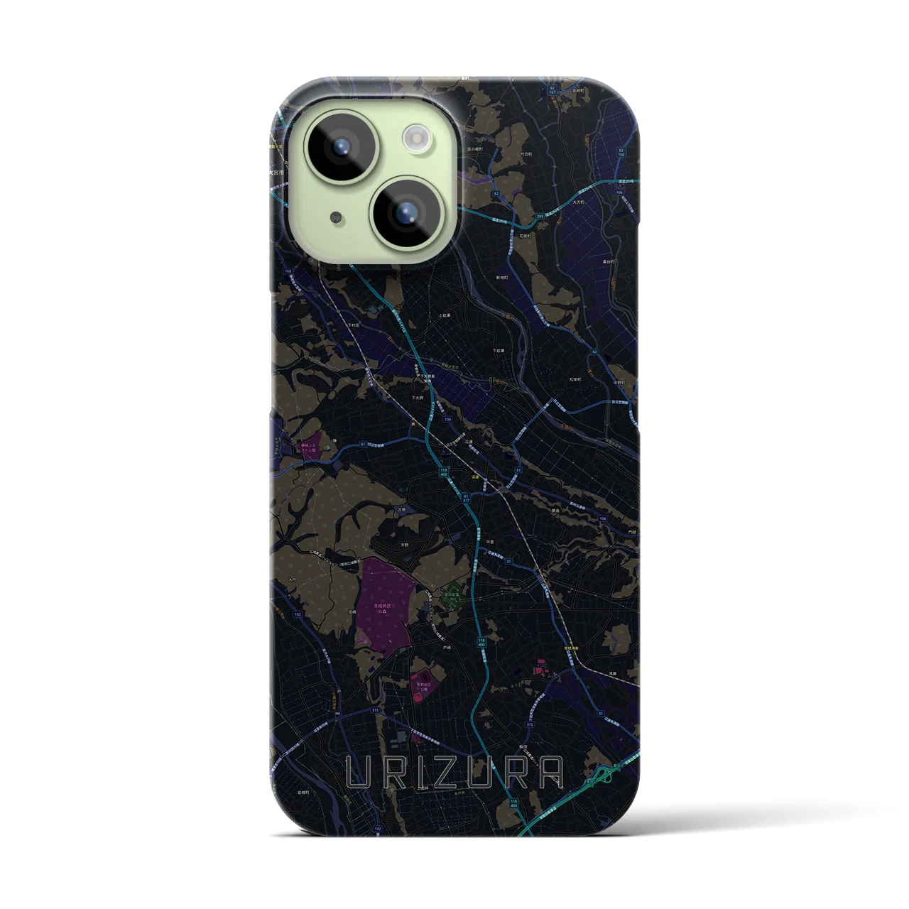 【瓜連(茨城県)】地図柄iPhoneケース(バックカバータイプ)