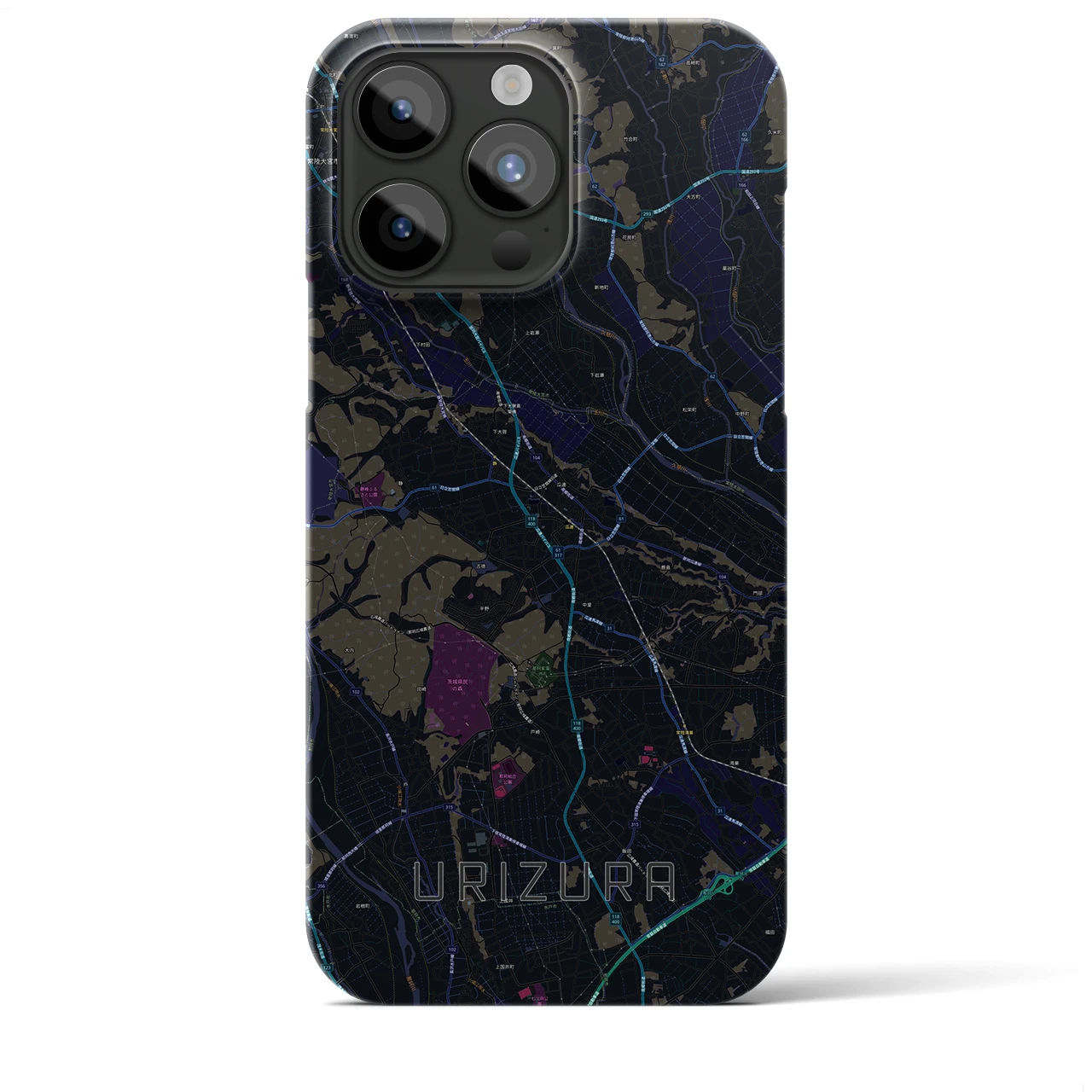【瓜連(茨城県)】地図柄iPhoneケース(バックカバータイプ)
