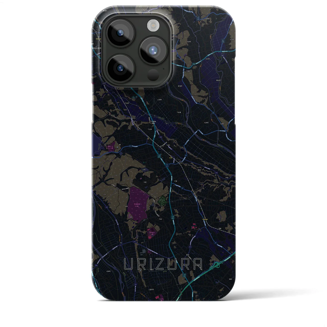 【瓜連(茨城県)】地図柄iPhoneケース(バックカバータイプ)