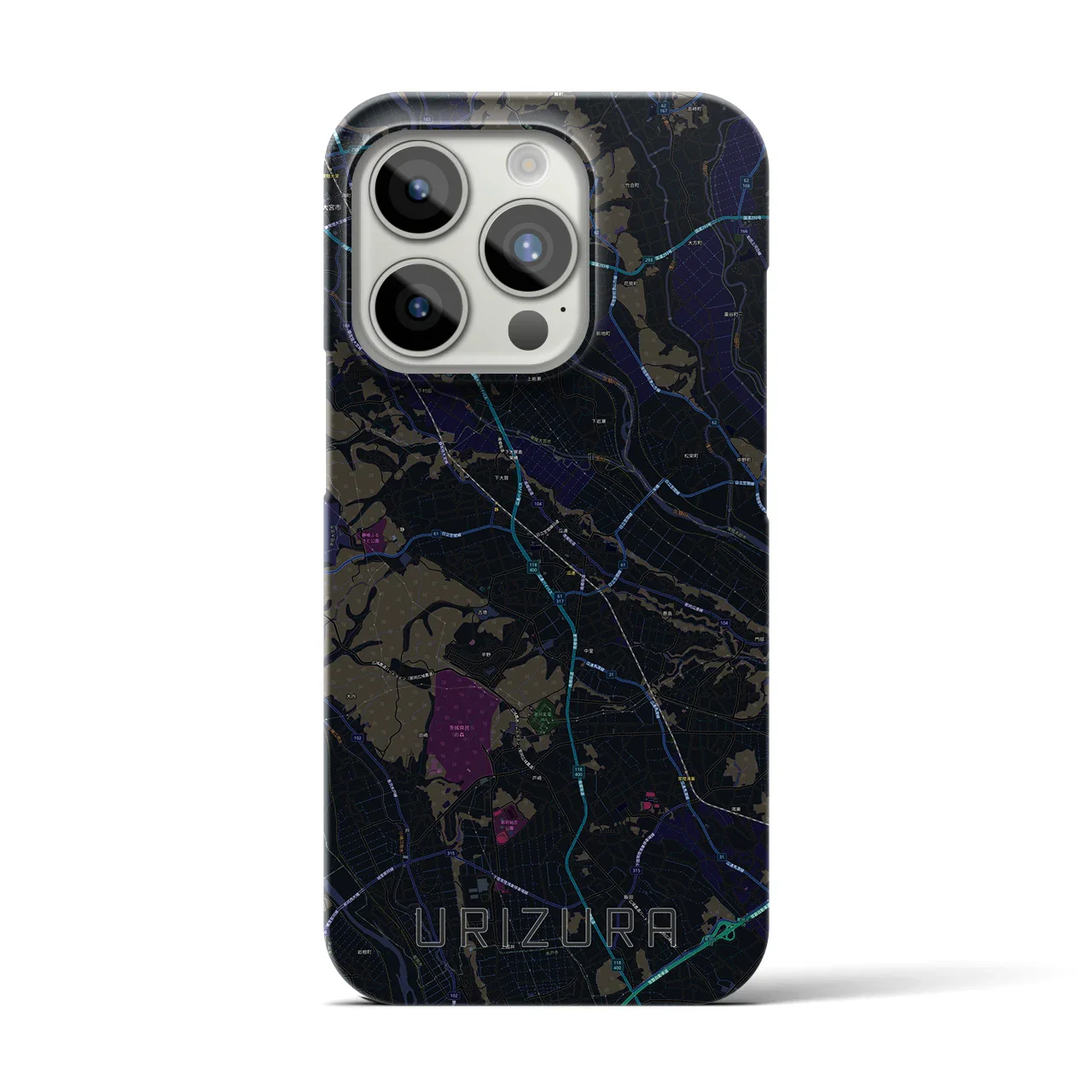 【瓜連(茨城県)】地図柄iPhoneケース(バックカバータイプ)