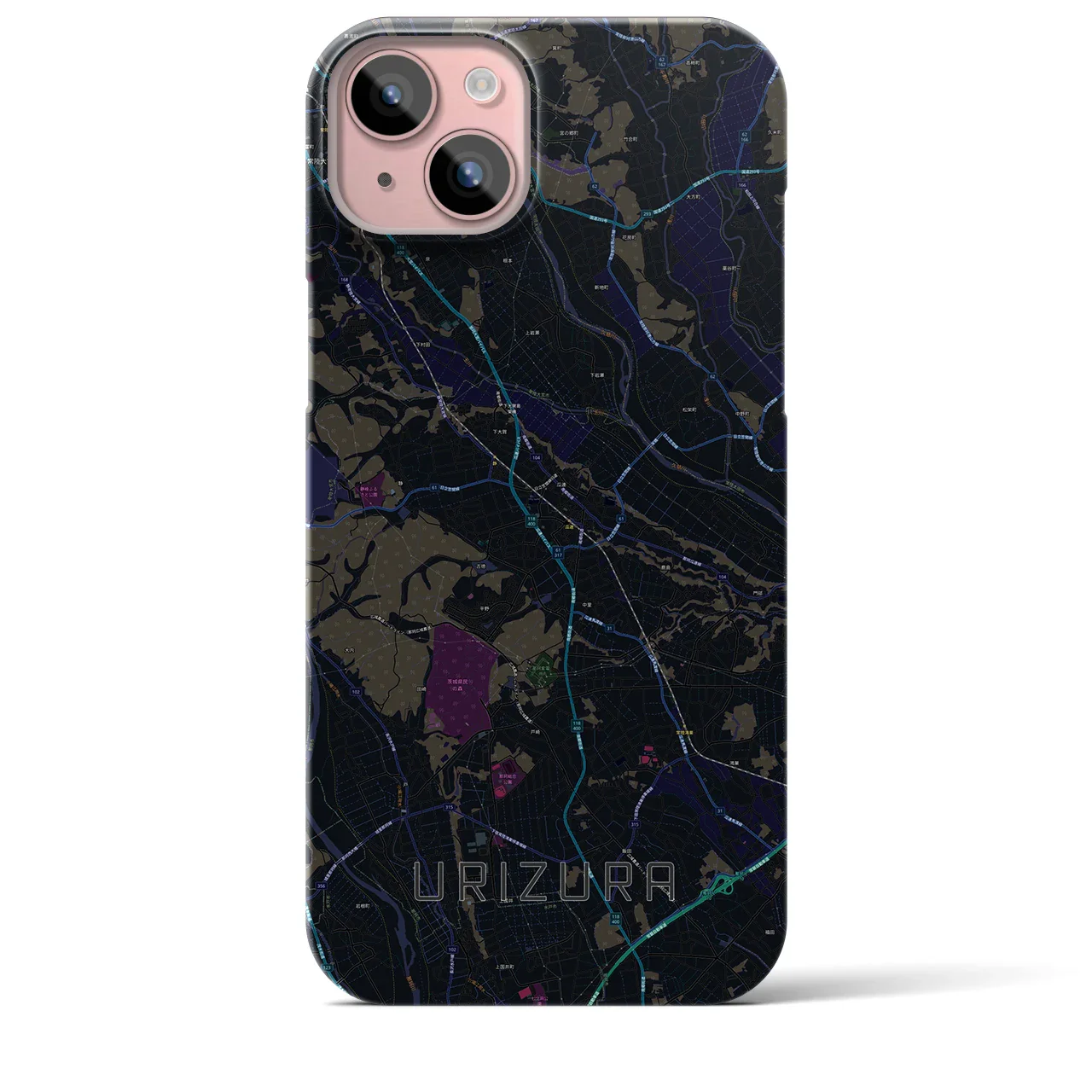 【瓜連(茨城県)】地図柄iPhoneケース(バックカバータイプ)