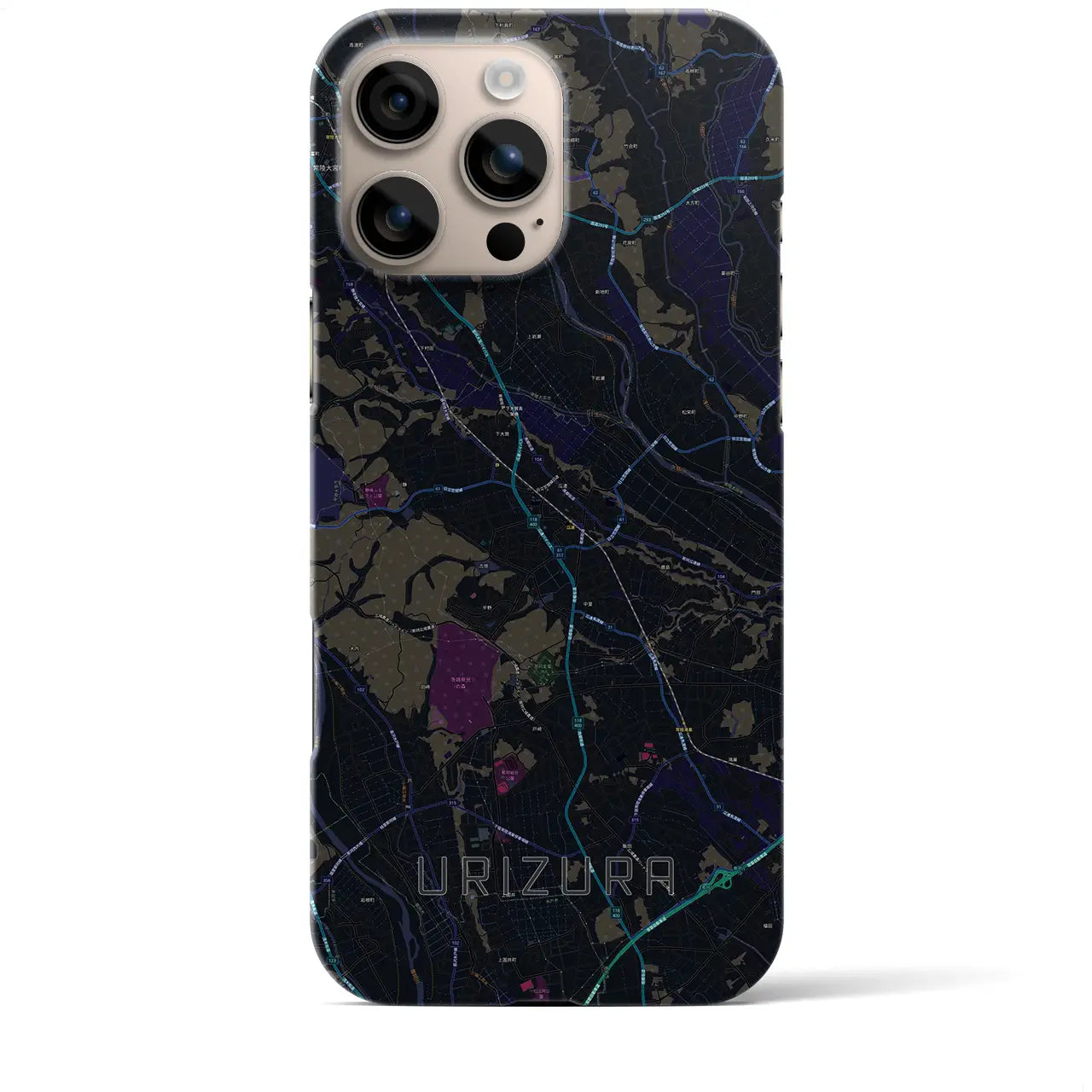 【瓜連(茨城県)】地図柄iPhoneケース(バックカバータイプ)