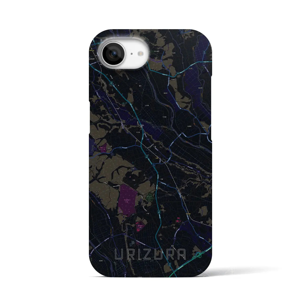 【瓜連(茨城県)】地図柄iPhoneケース(バックカバータイプ)