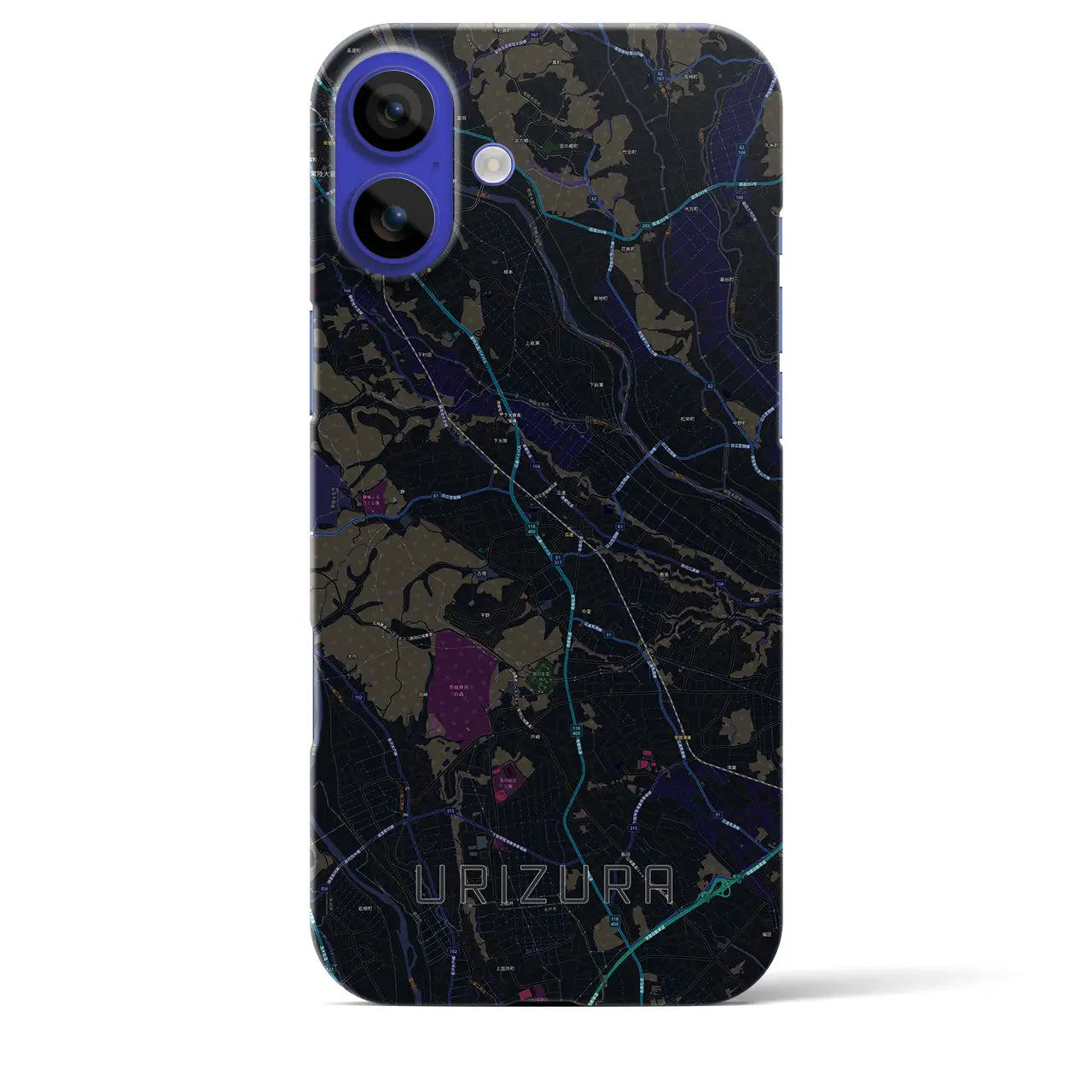 【瓜連(茨城県)】地図柄iPhoneケース(バックカバータイプ)