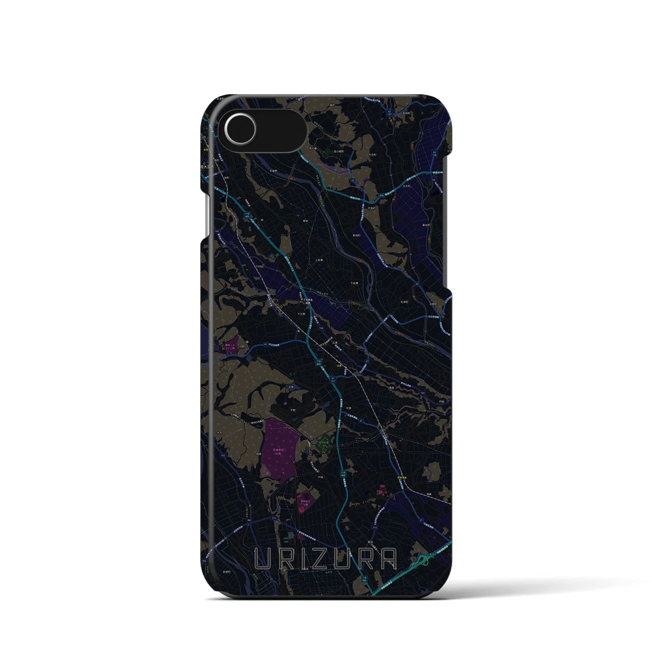 【瓜連(茨城県)】地図柄iPhoneケース(バックカバータイプ)