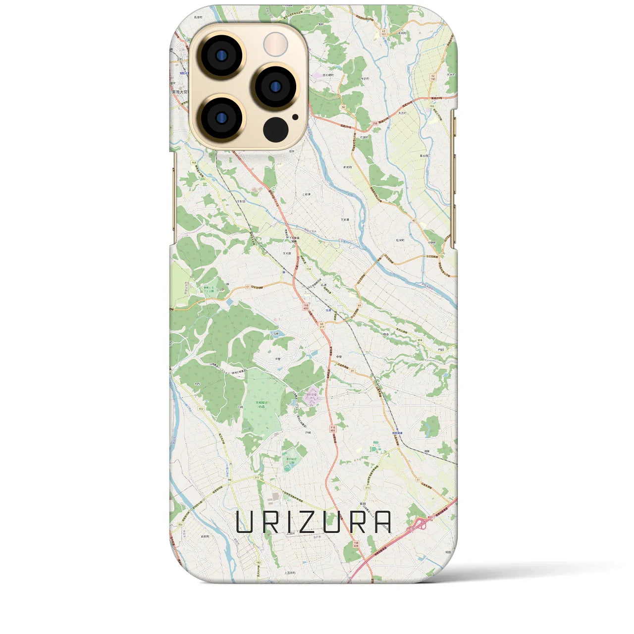 【瓜連(茨城県)】地図柄iPhoneケース(バックカバータイプ)