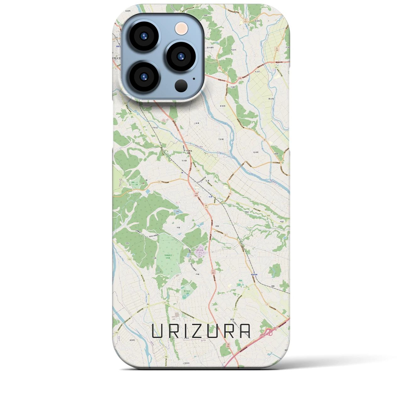 【瓜連(茨城県)】地図柄iPhoneケース(バックカバータイプ)