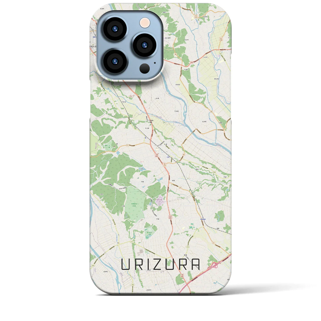 【瓜連(茨城県)】地図柄iPhoneケース(バックカバータイプ)