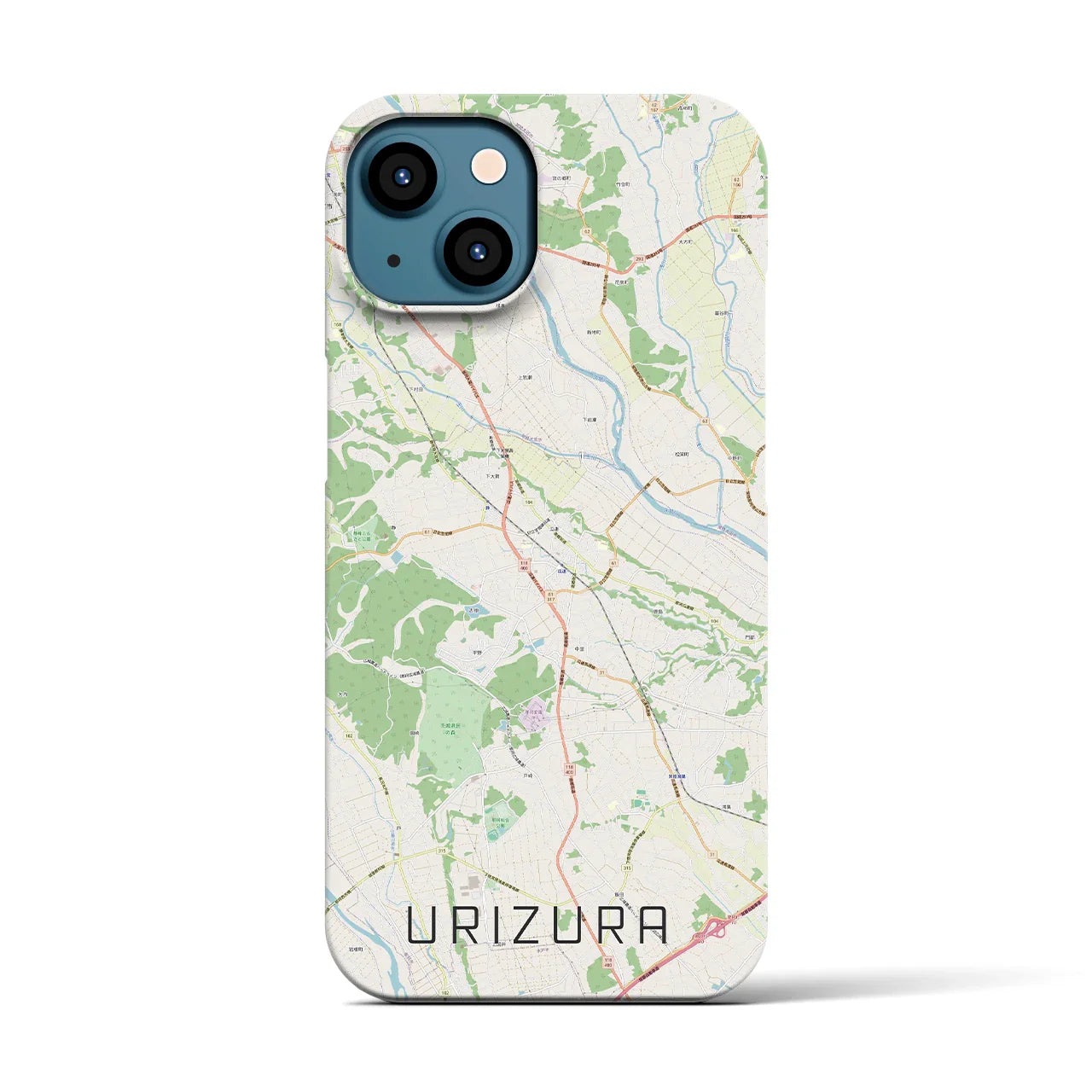 【瓜連(茨城県)】地図柄iPhoneケース(バックカバータイプ)